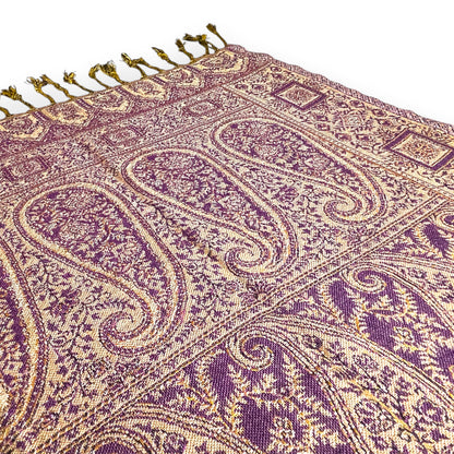 Indischer Paisley Muster Schal Burgund & Gold