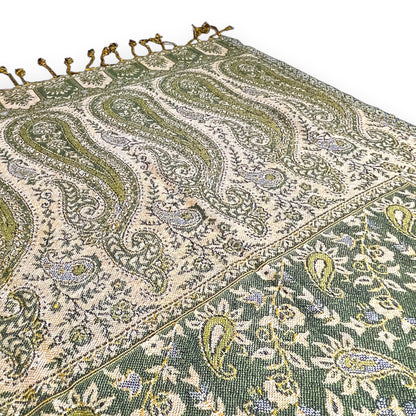 Indischer Paisley Muster Schal Moosgrün & Beige