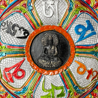Buddhistisches Mandala-Relief Ansicht Nahe