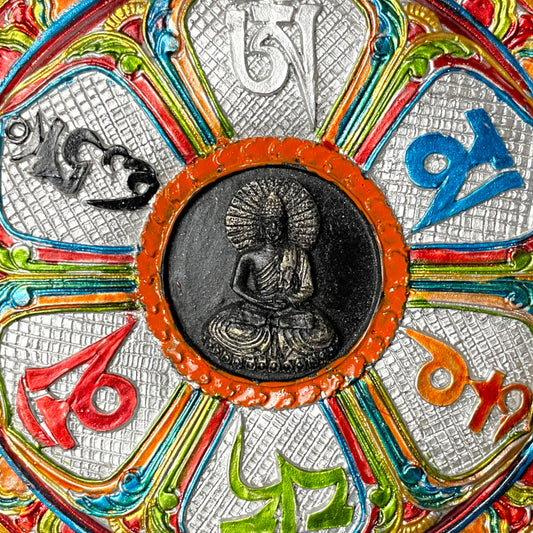 Buddhistisches Mandala-Relief Ansicht Nahe