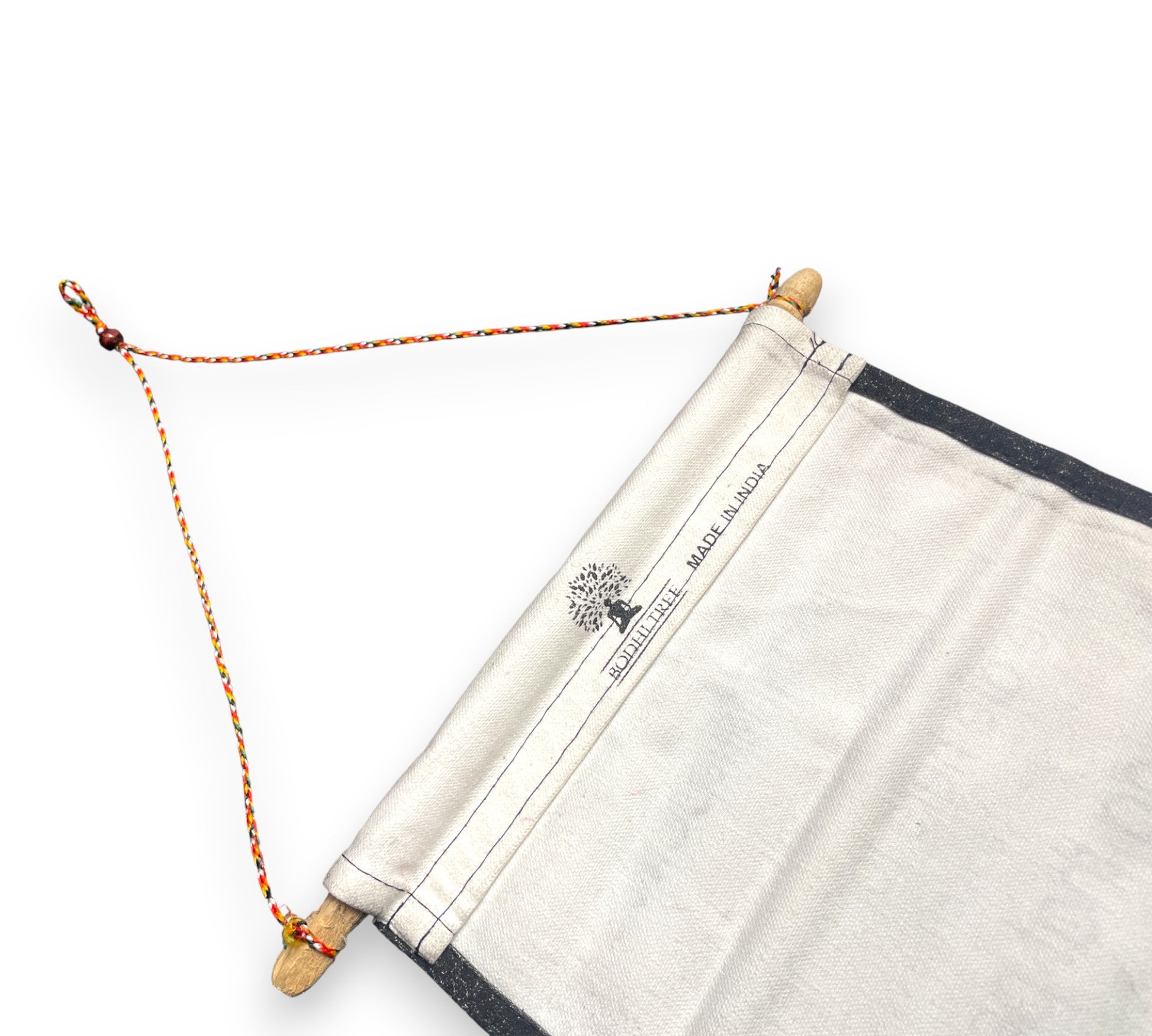 Wandbehang Der wahre Sinn des Lebens Tibetische Thangka-Schriftrolle mit Dalai Lama Zitat Schnur