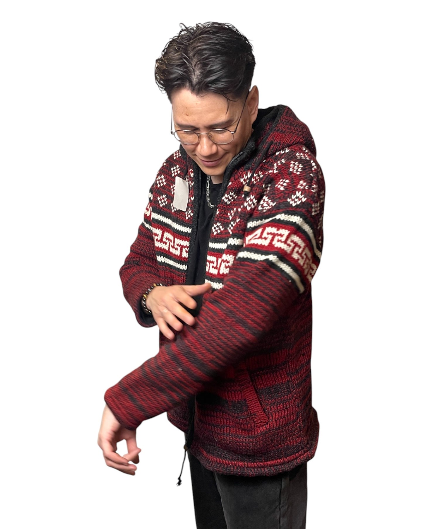 „Sangachok“ Handgestrickte Wolljacke aus Nepal - Warm, Charakterstark & Fair hergestellt