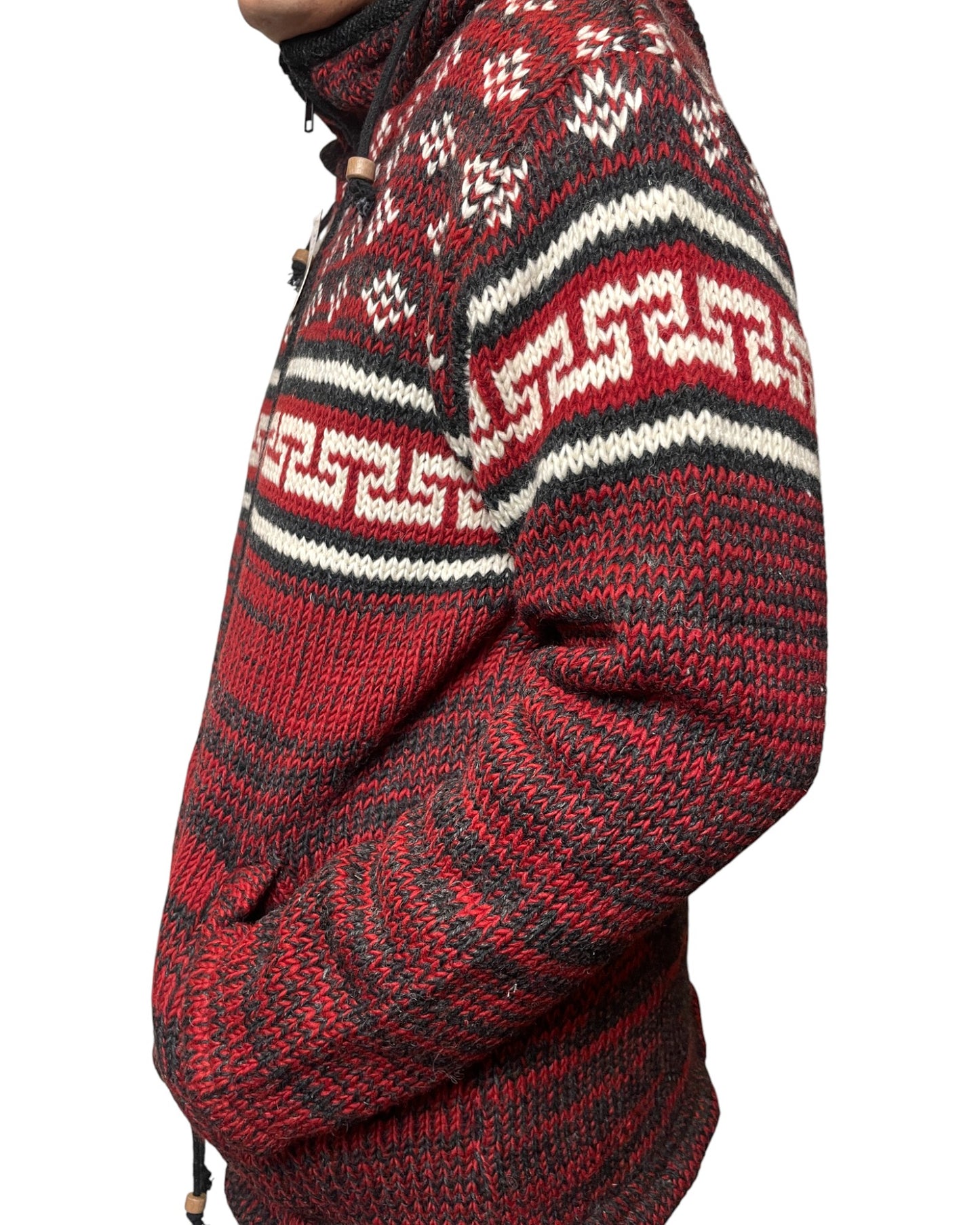 „Sangachok“ Handgestrickte Wolljacke aus Nepal - Warm, Charakterstark & Fair hergestellt