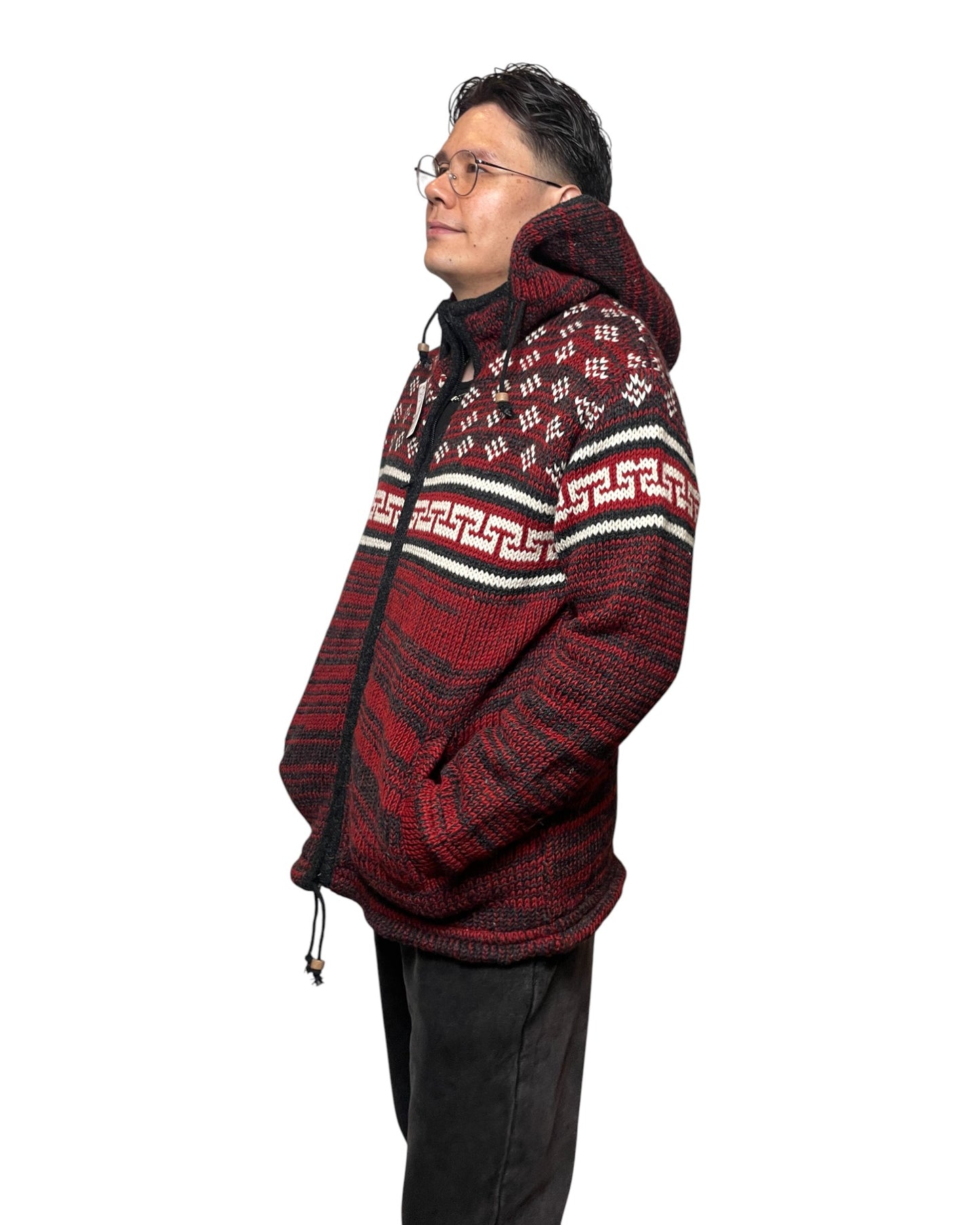 „Sangachok“ Handgestrickte Wolljacke aus Nepal - Warm, Charakterstark & Fair hergestellt