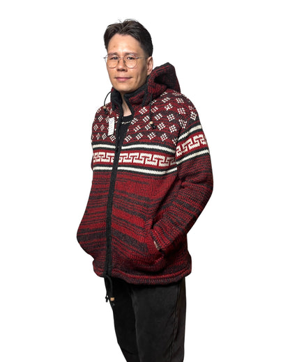 „Sangachok“ Handgestrickte Wolljacke aus Nepal - Warm, Charakterstark & Fair hergestellt