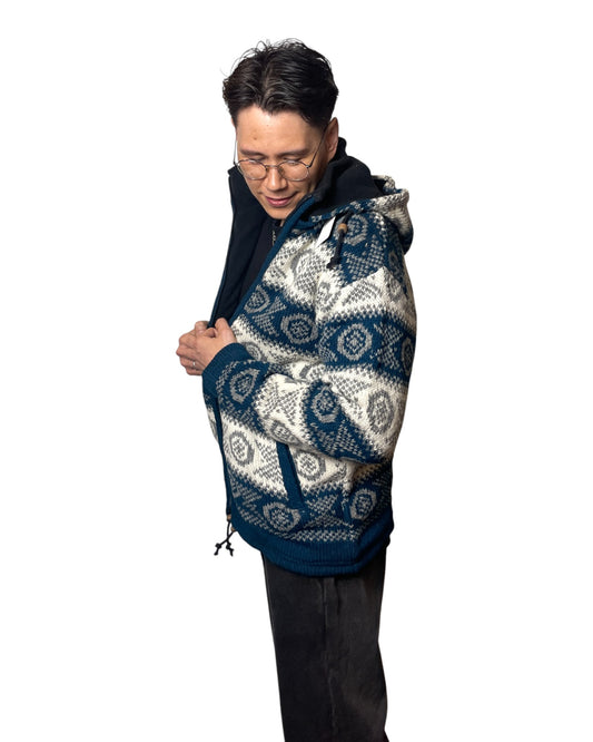 „Khule“ – Handgestrickte Nepal-Wolljacke