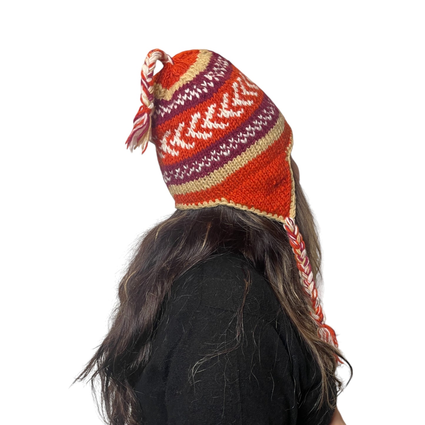 „Timbu“ – Handgestrickte Nepal-Mütze mit Ohrenklappen