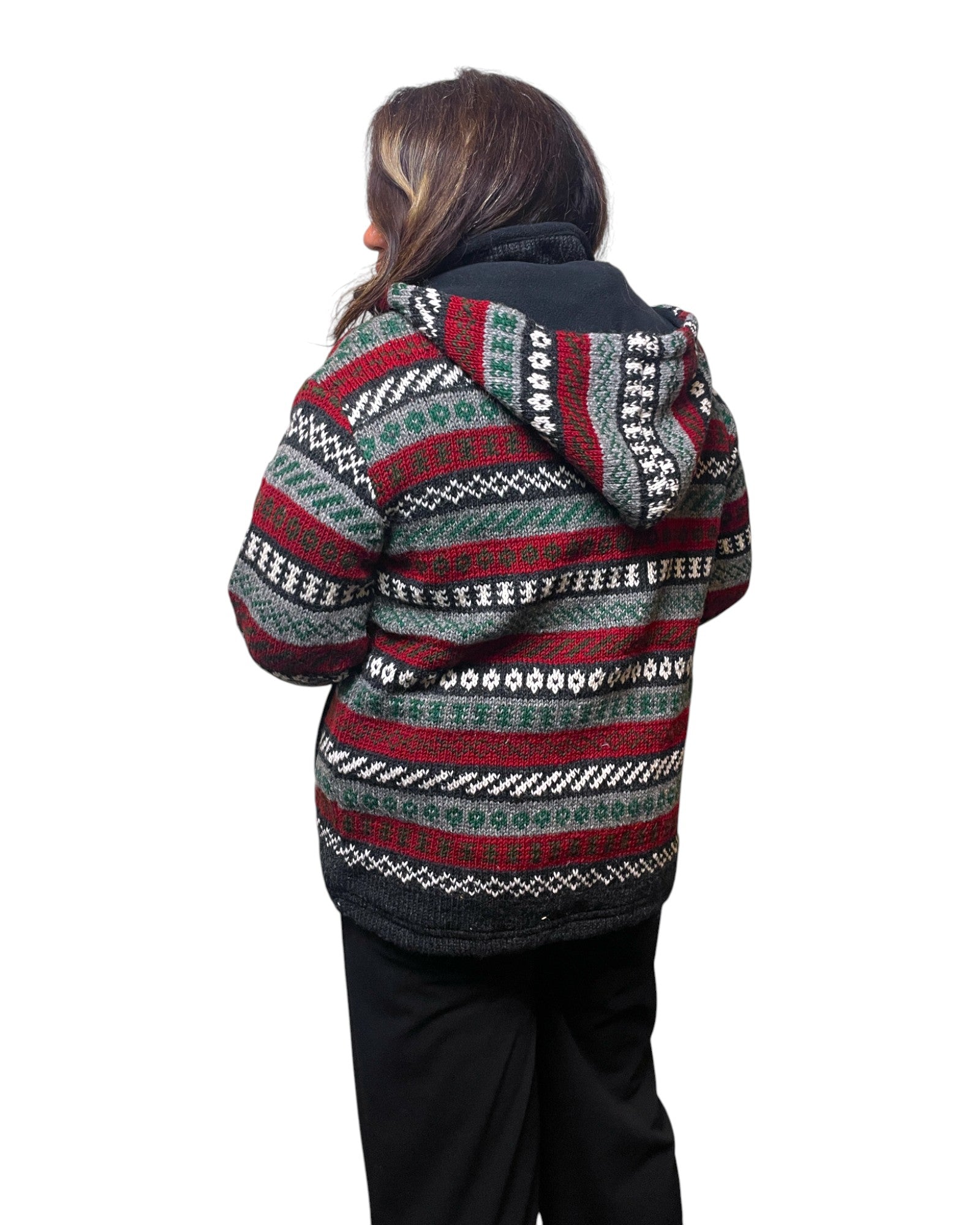 "Khopasi" Handgestrickte Wolljacke Nepal Rücken