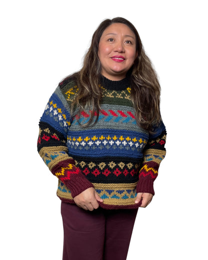 „Kirtipur“ – Handgestrickter Nepal-Pullover Form