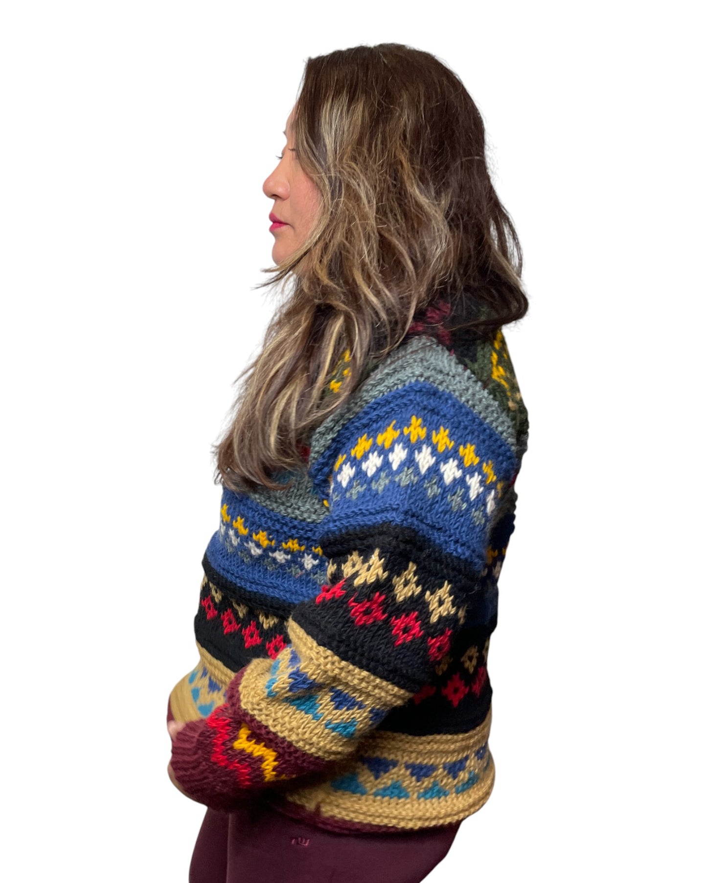„Kirtipur“ – Handgestrickter Nepal-Pullover Seite