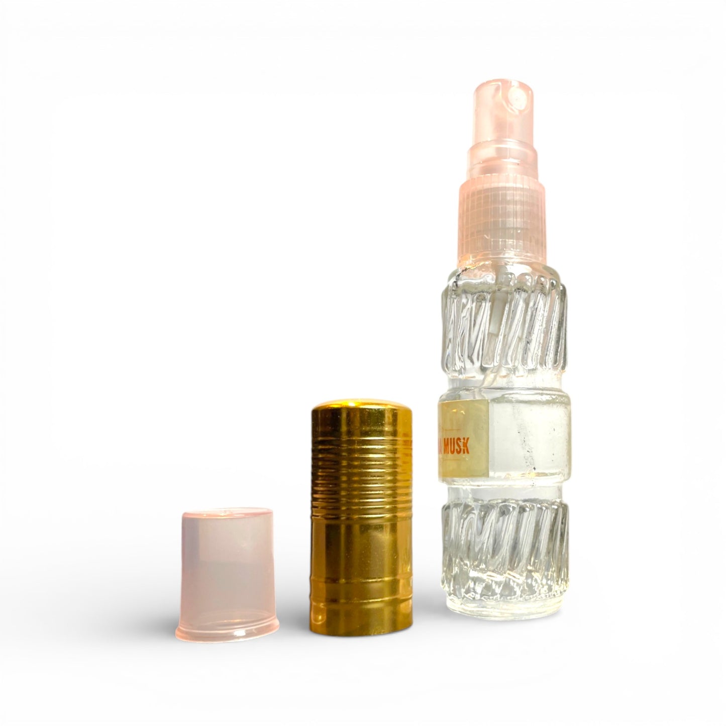 Krishna Musk Moschus Spray geoeffnet mit goldener Verschlusskappe Tibet Laden Bern Schweiz