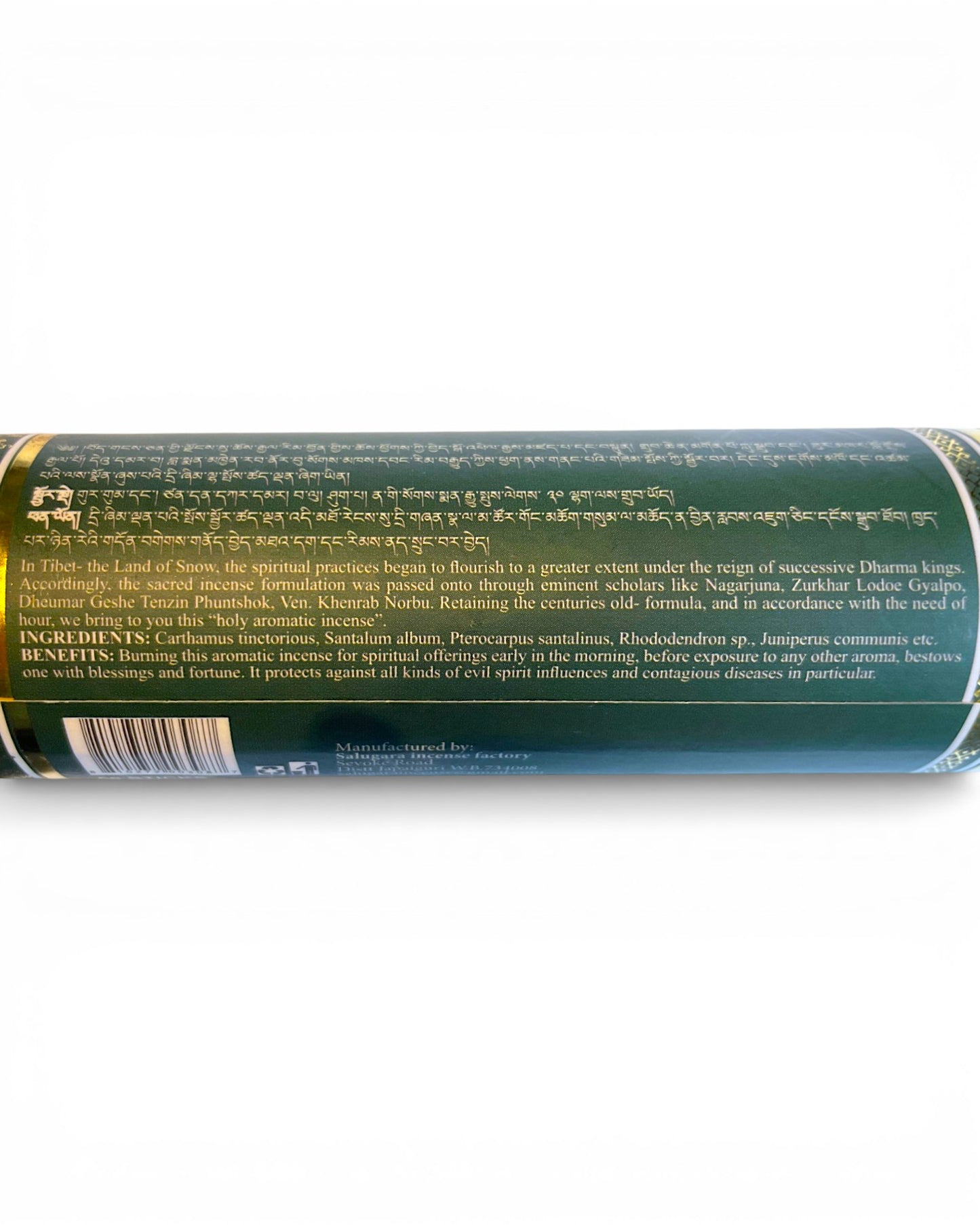 Lhasa Tibetischer Weihrauch Inhaltsstoffe und Beschreibung auf der Verpackung - Himalaya Vibes Bern