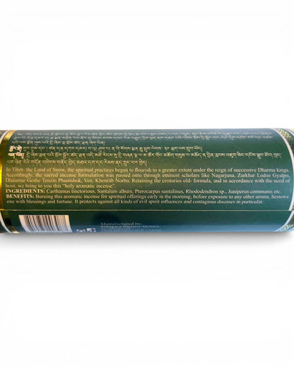 Lhasa Tibetischer Weihrauch Inhaltsstoffe und Beschreibung auf der Verpackung - Himalaya Vibes Bern