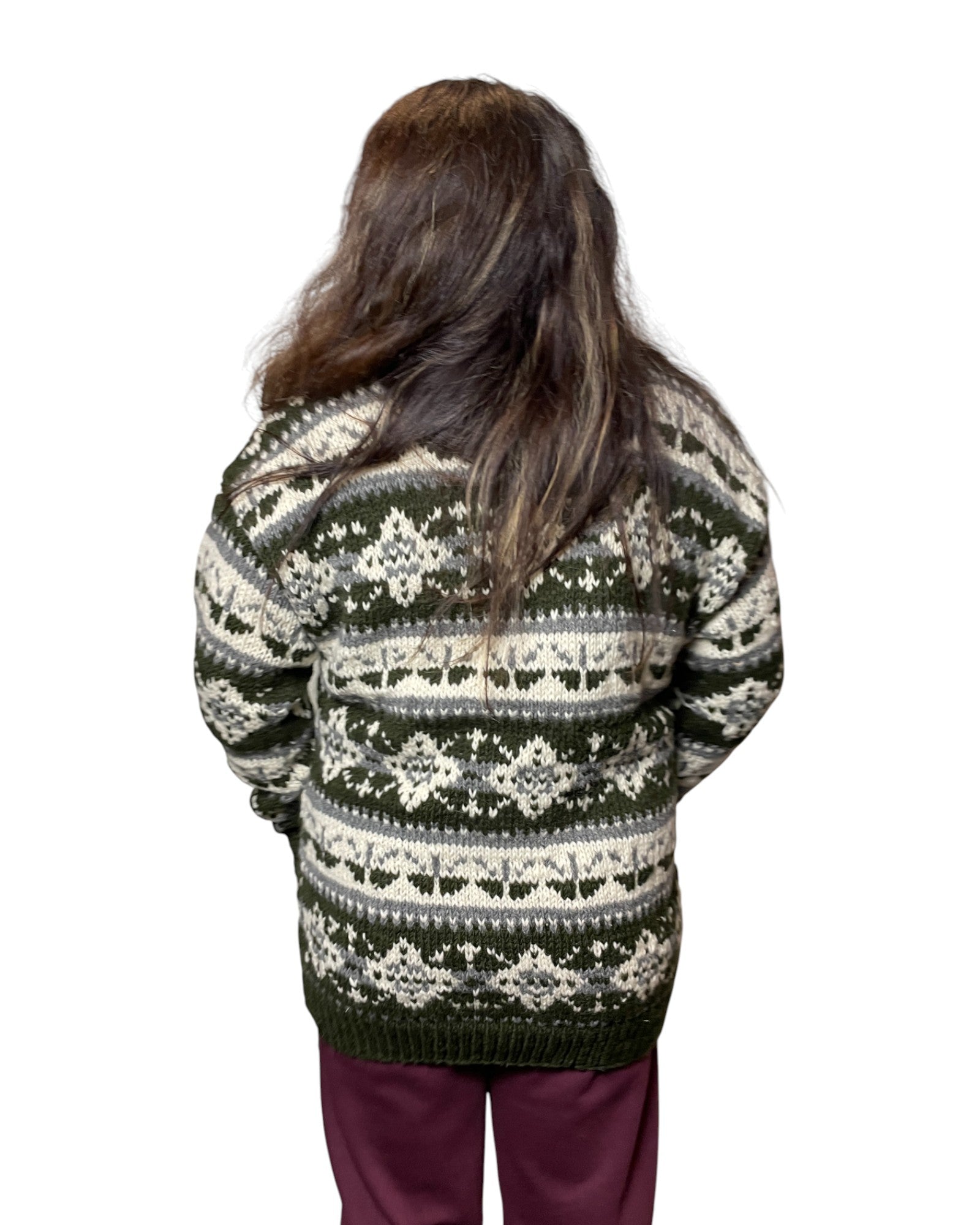 „Loru“ Handgestrickter Nepal-Pullover hinten