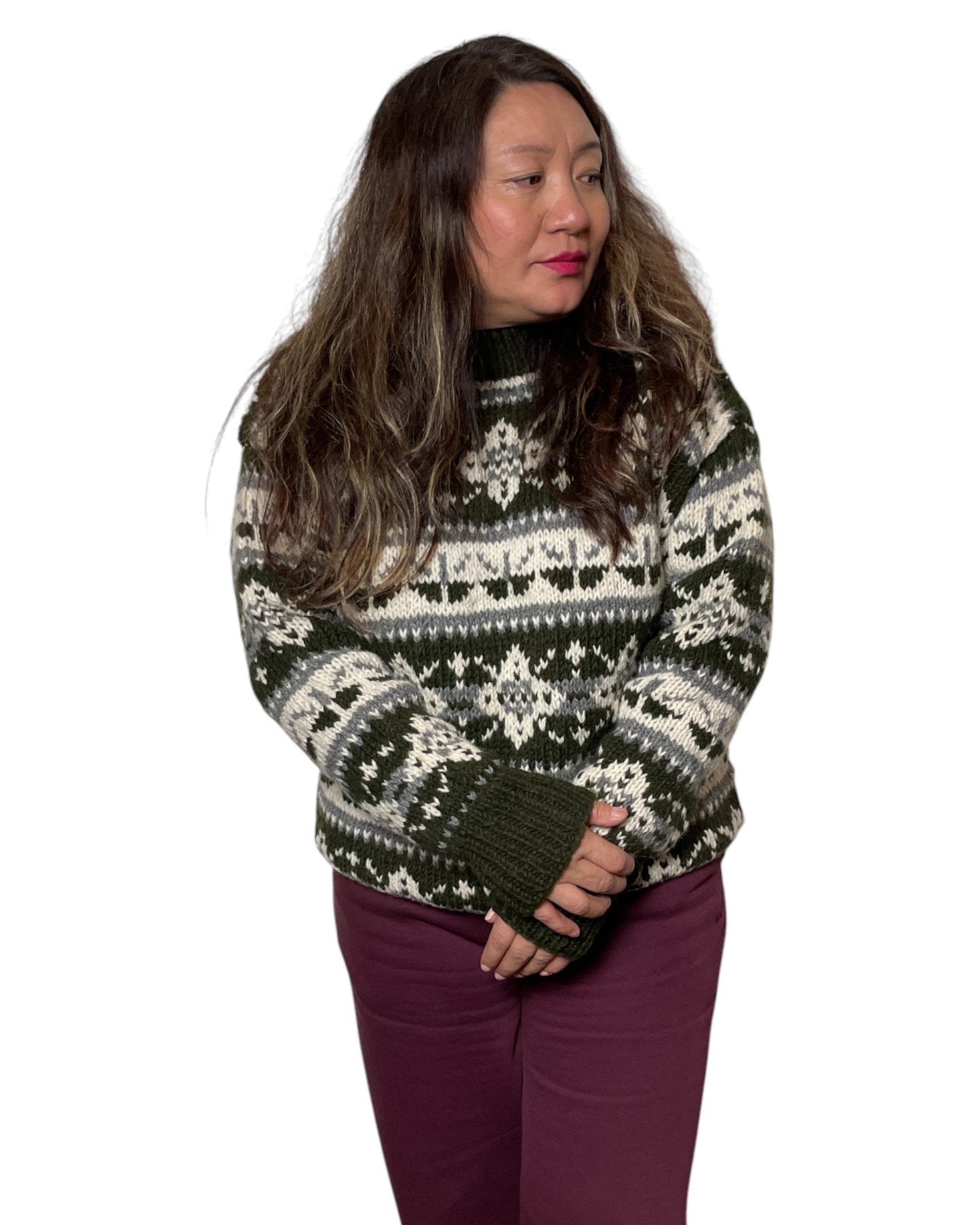 „Loru“ Handgestrickter Nepal-Pullover warm