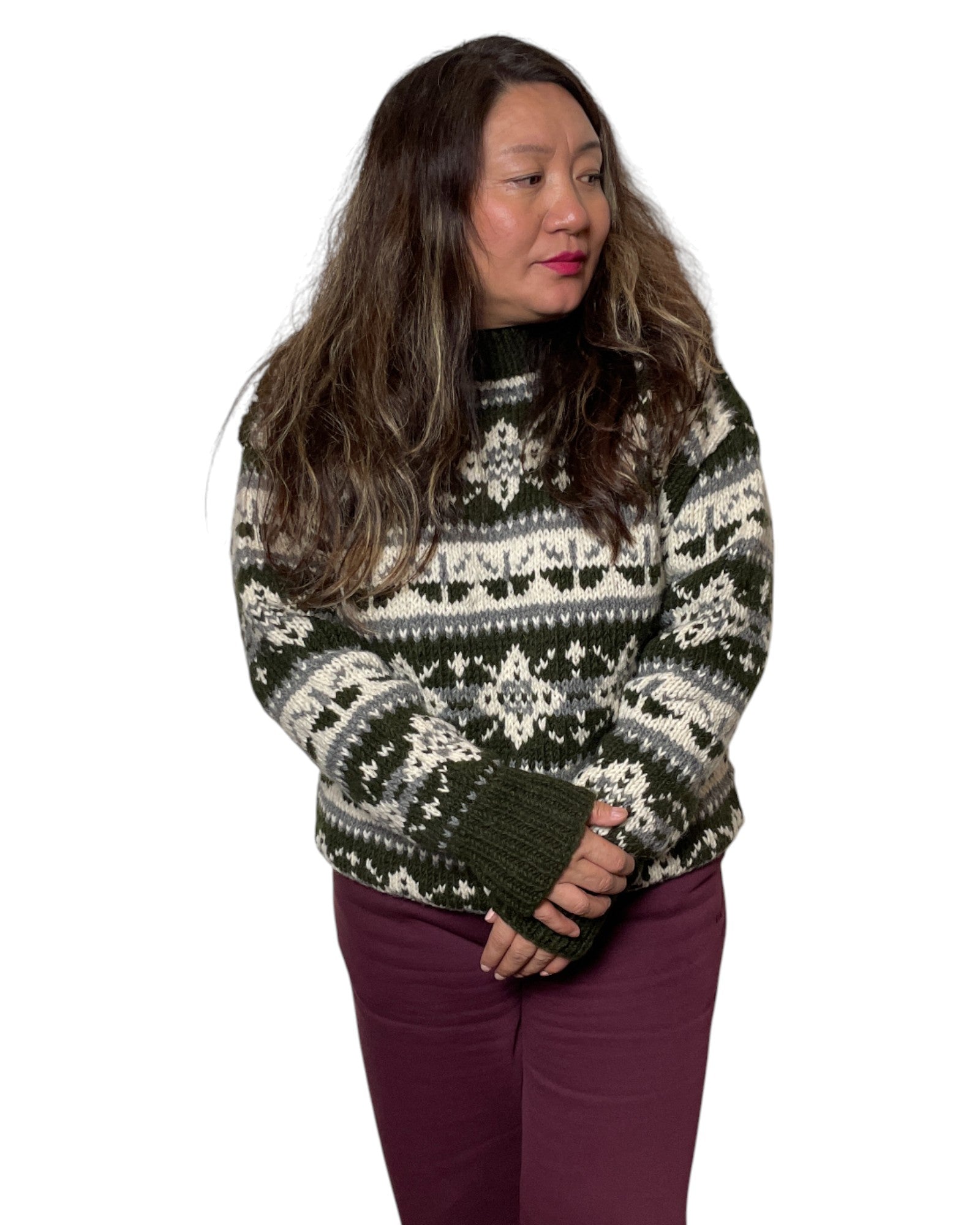 „Loru“ Handgestrickter Nepal-Pullover warm