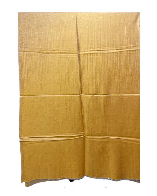 Luxuriöser Seidenschal aus Indien in Goldgelb mit Wende-Optik, Seidentuch Damen, Seidenschal für Haare, Unisex, 200x75 cm halbiert