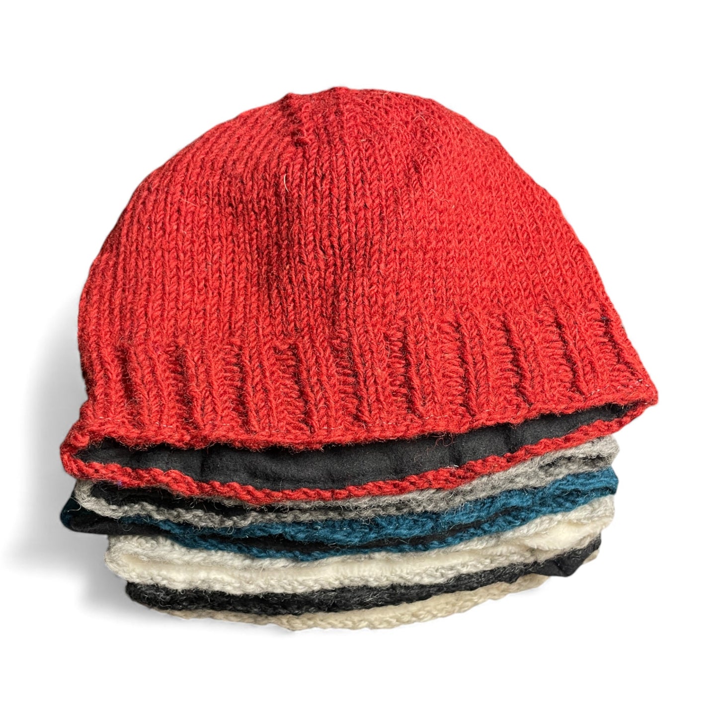 „Mero“ – Handgestrickte Nepal-Beanie Cream fleece