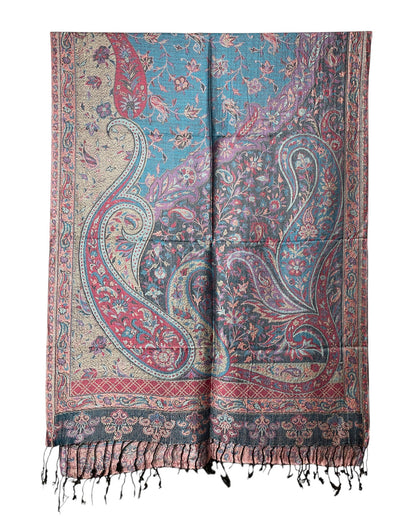 Muster Detail: Jacquard Paisley Muster Seidentuch Berry