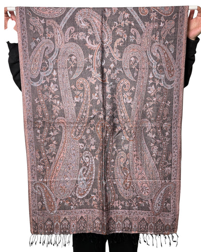 Muster Detail: Jacquard Paisley Muster Seidentuch rosa