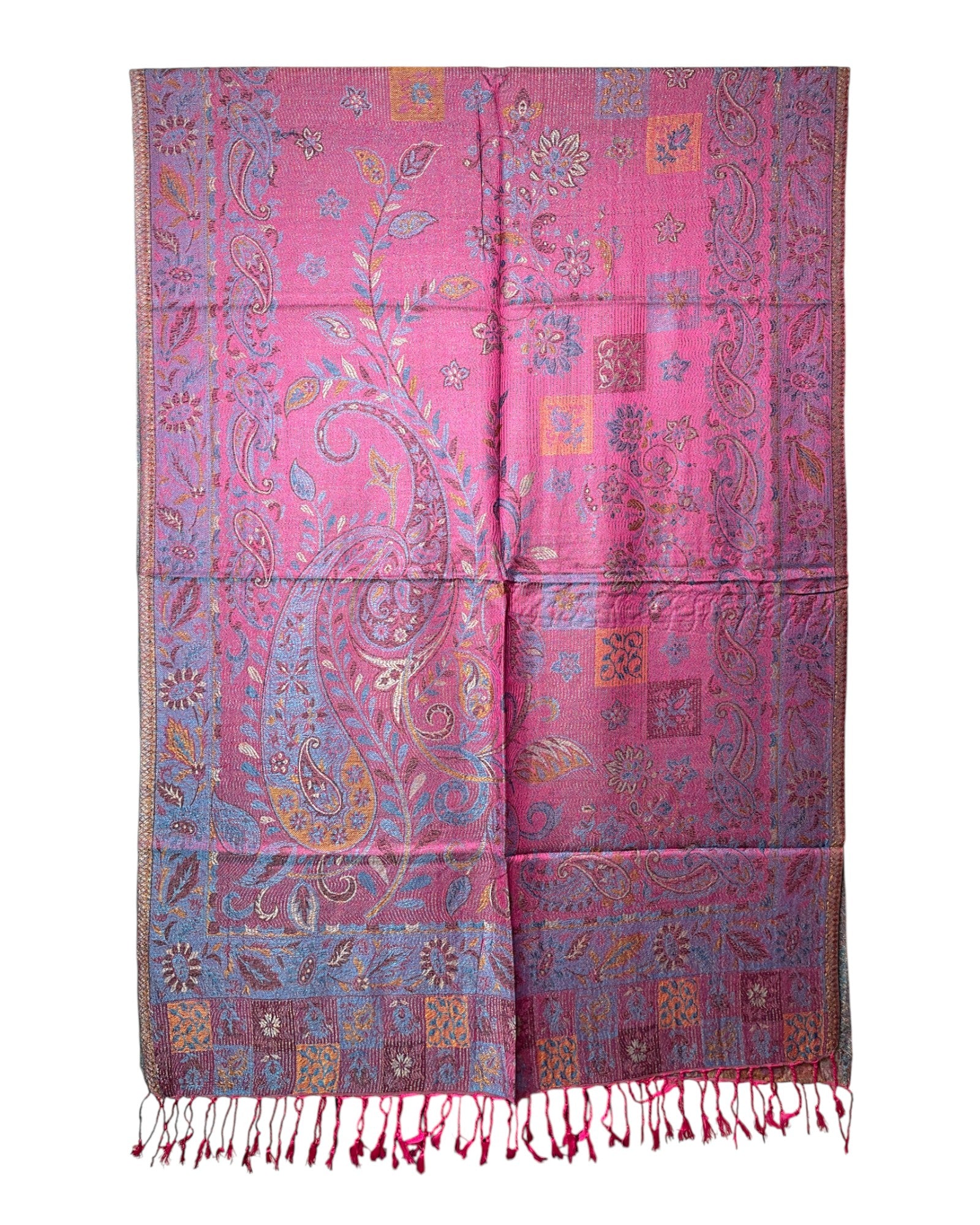 Muster Detail: Paisley Blumenmuster Jacquard Seidentuch