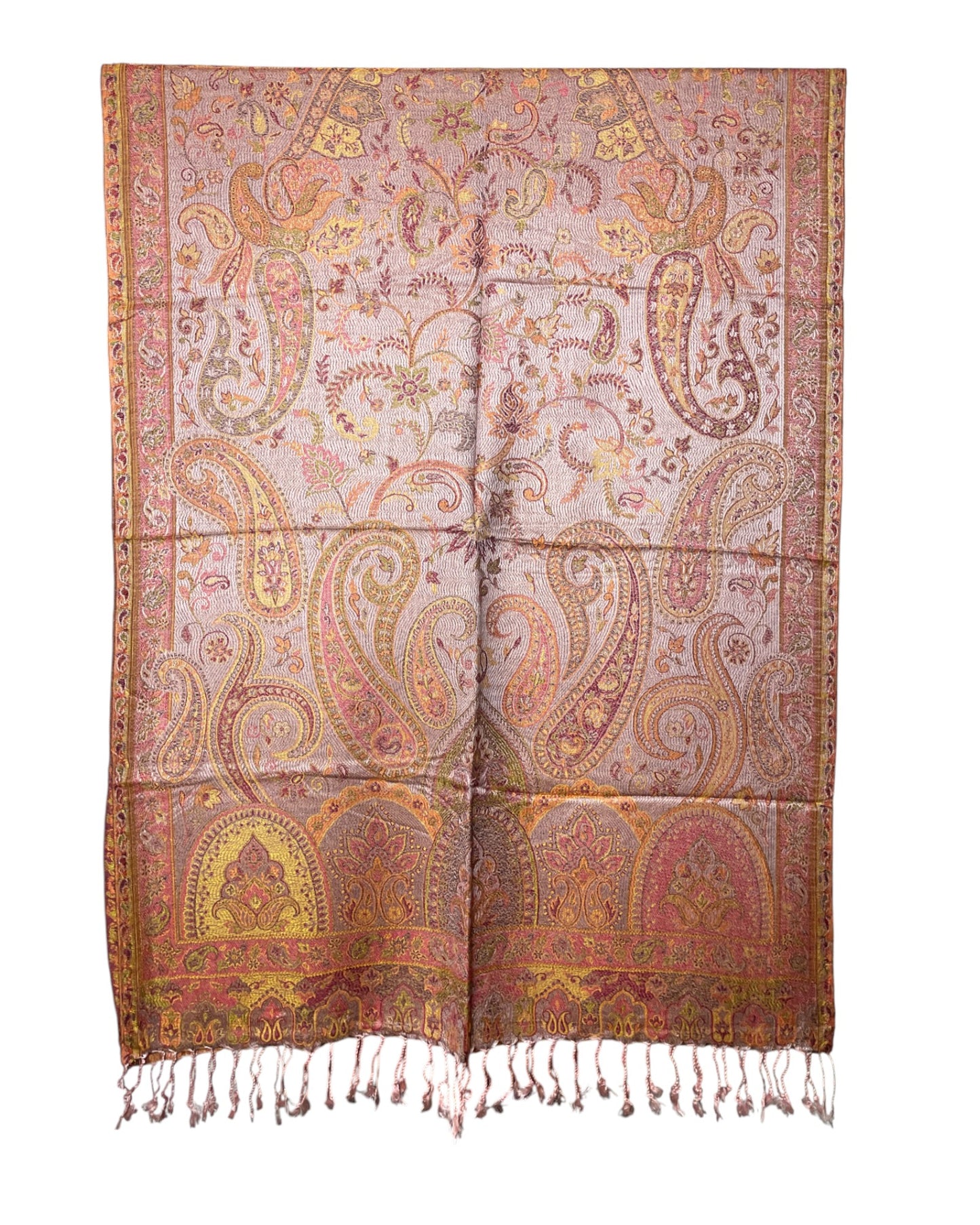 Muster Detail: Paisley Blumenranken Jacquard Seidentuch