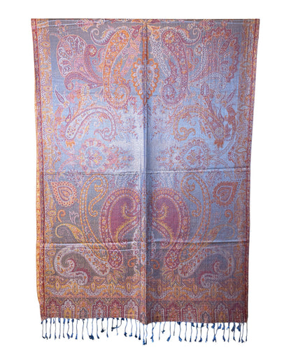 Muster Detail: Paisley Boteh Muster Detail Hellblau Gold Schal