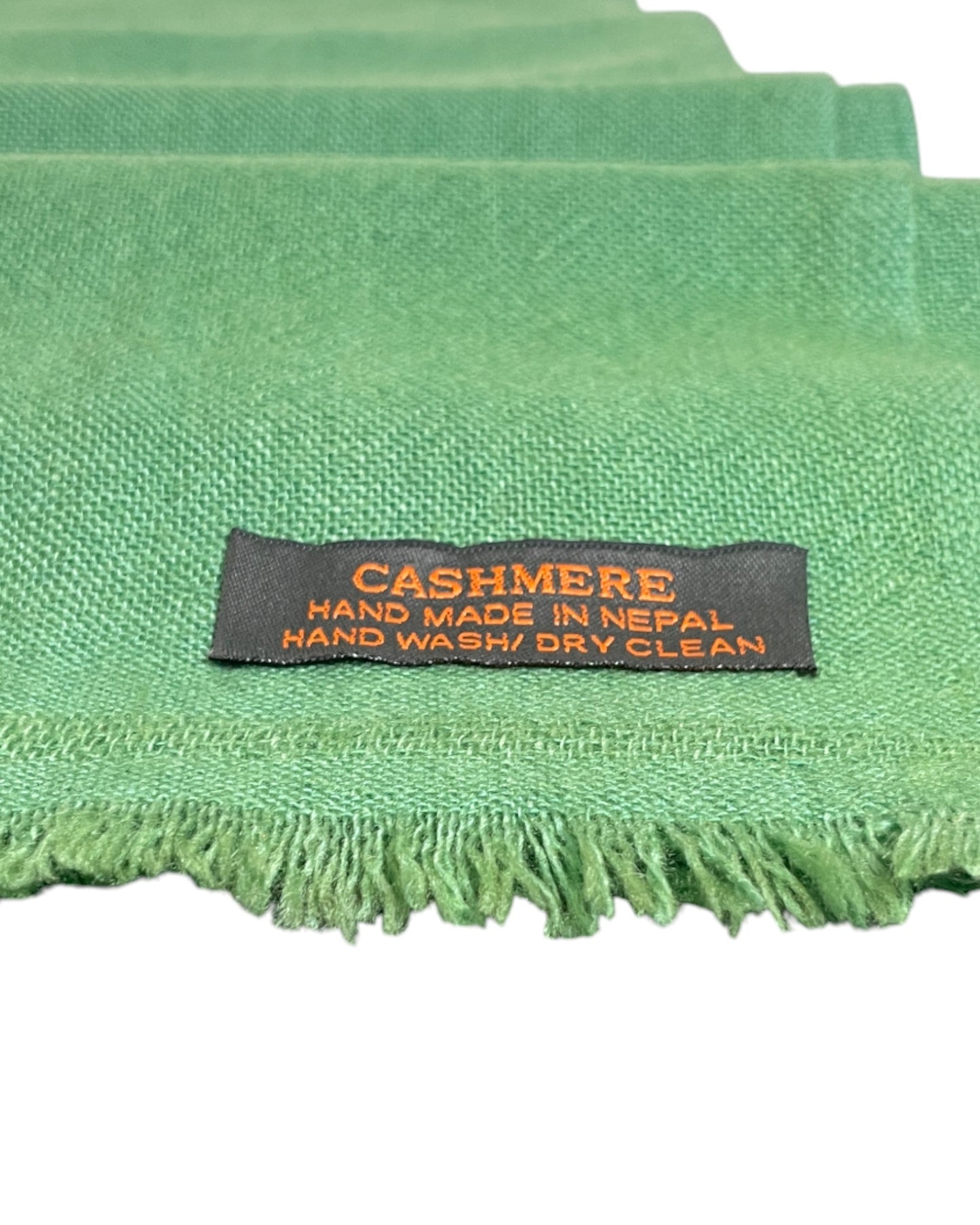 “Muted Olive” – Handwoven cashmere scarf from Nepal