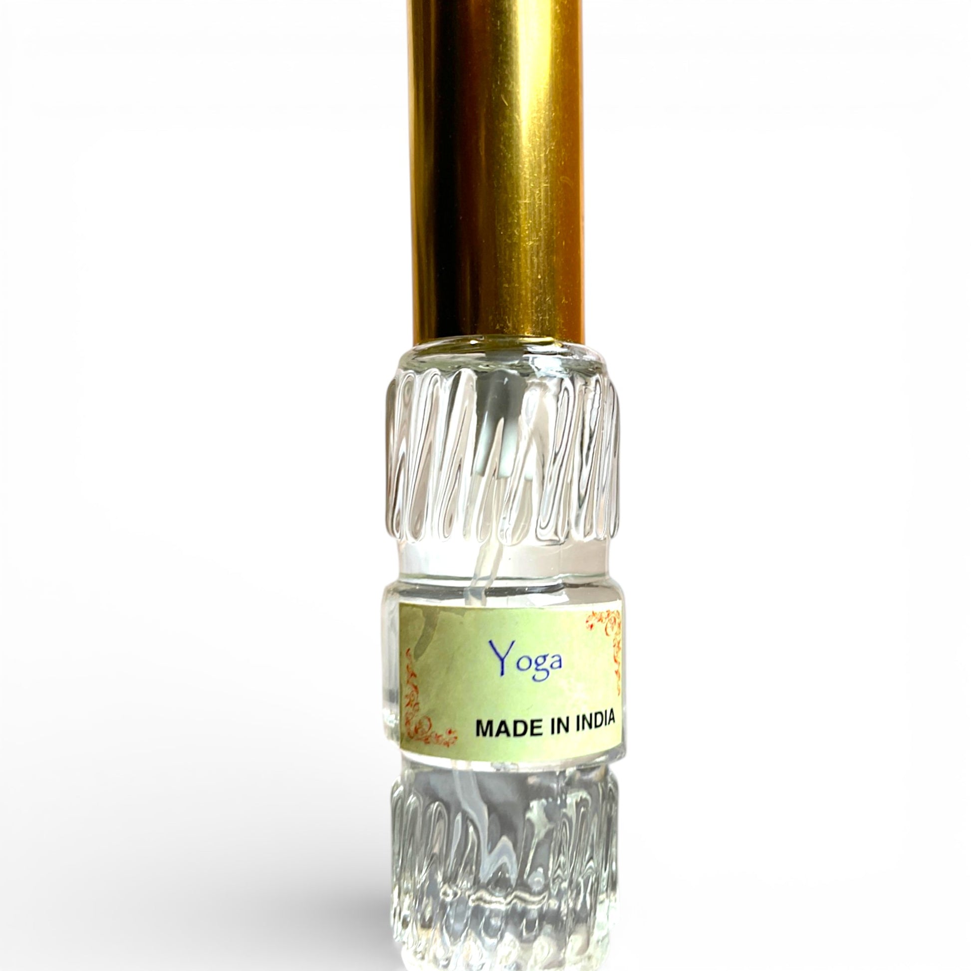 Nahaufnahme Yoga Natural Perfume Spray Made in India Glasflasche Tibet Laden Schweiz