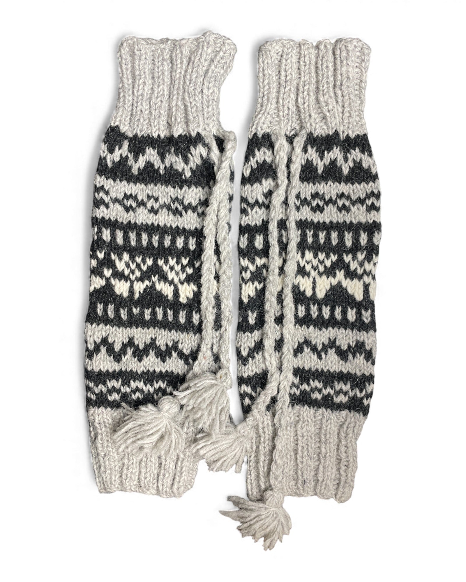 Namche – Handgestrickte Nepal Beinstulpen grau