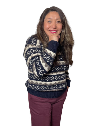 „Namilo“ – Handgestrickter Nepal-Pullover Front