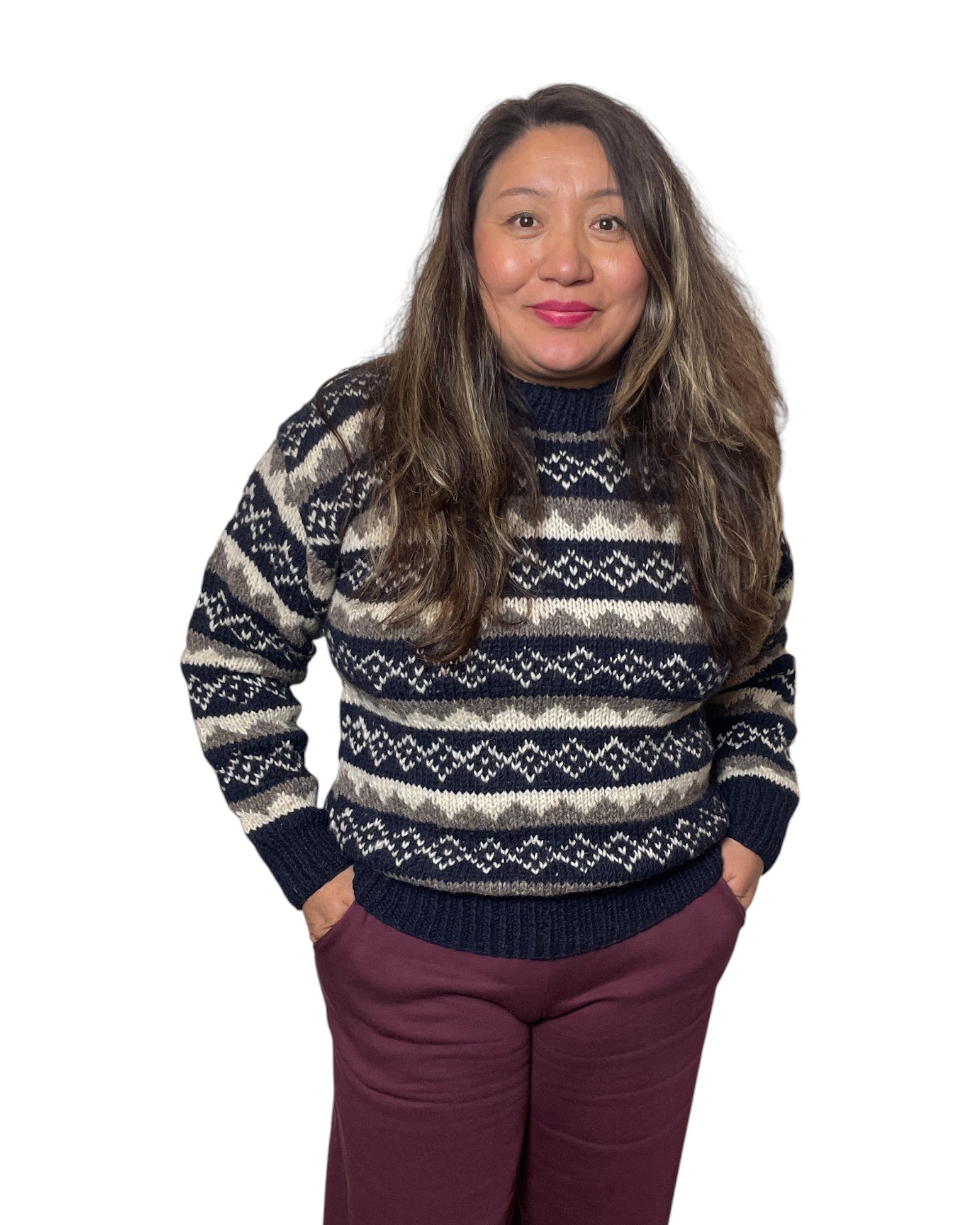 „Namilo“ – Handgestrickter Nepal-Pullover bequem