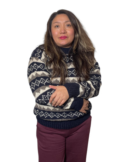 „Namilo“ – Handgestrickter Nepal-Pullover muster
