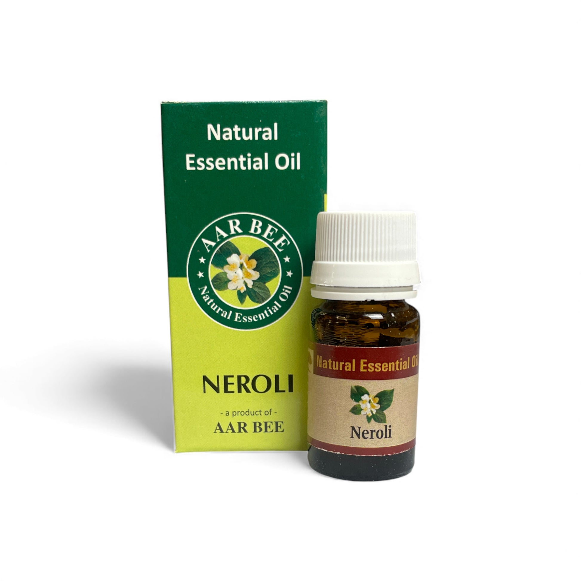 Neroli – Chakra Natürliches ätherisches Öl 10 ml mit Flasche und Verpackung zusammen im Alltag, Himalaya Vibes Onlineshop