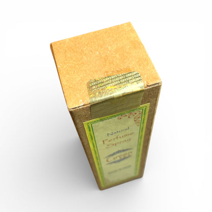 Oberseite der umweltfreundlichen Kartonverpackung des Green Tea Parfuems mit Originalitaetssiegel