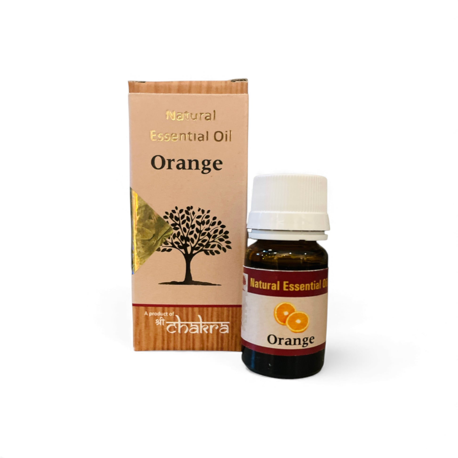 Orange – Chakra Natürliches ätherisches Öl 10 ml mit Flasche und Verpackung zusammen im Alltag, Himalaya Vibes Onlineshop