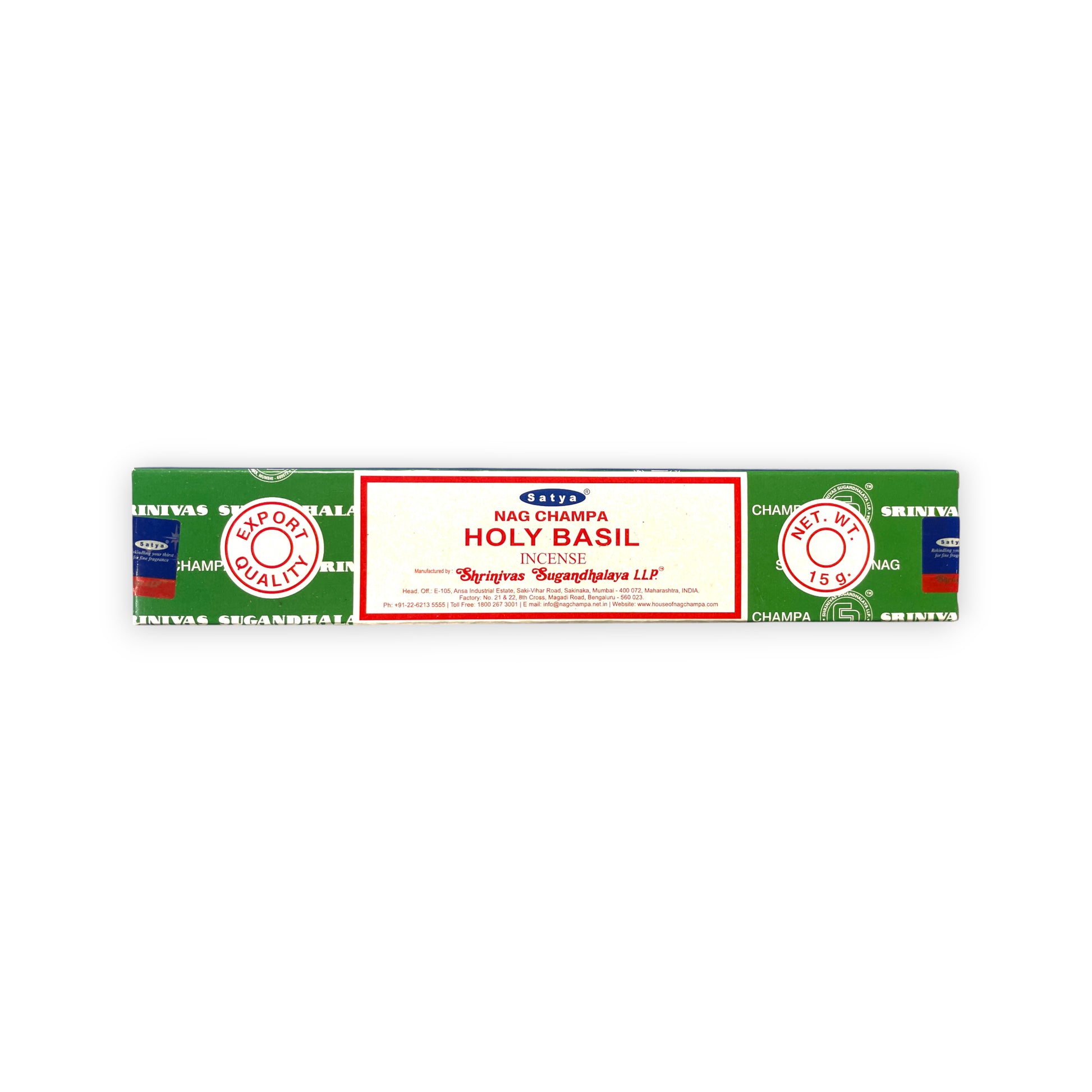 Original Satya Sai Baba Räucherstäbchen aus Indien, Duft Holy Basil / Basilikum, ideal zum Wohnung und Haus ausräuchern, Meditation, Yoga und spirituelle Rituale