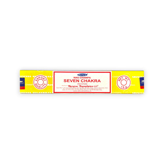 Original Satya Seven Chakra Räucherstäbchen 15 g – handgerollt, sanft-blumig, 🧘 für Meditation, Yoga und Raumreinigung