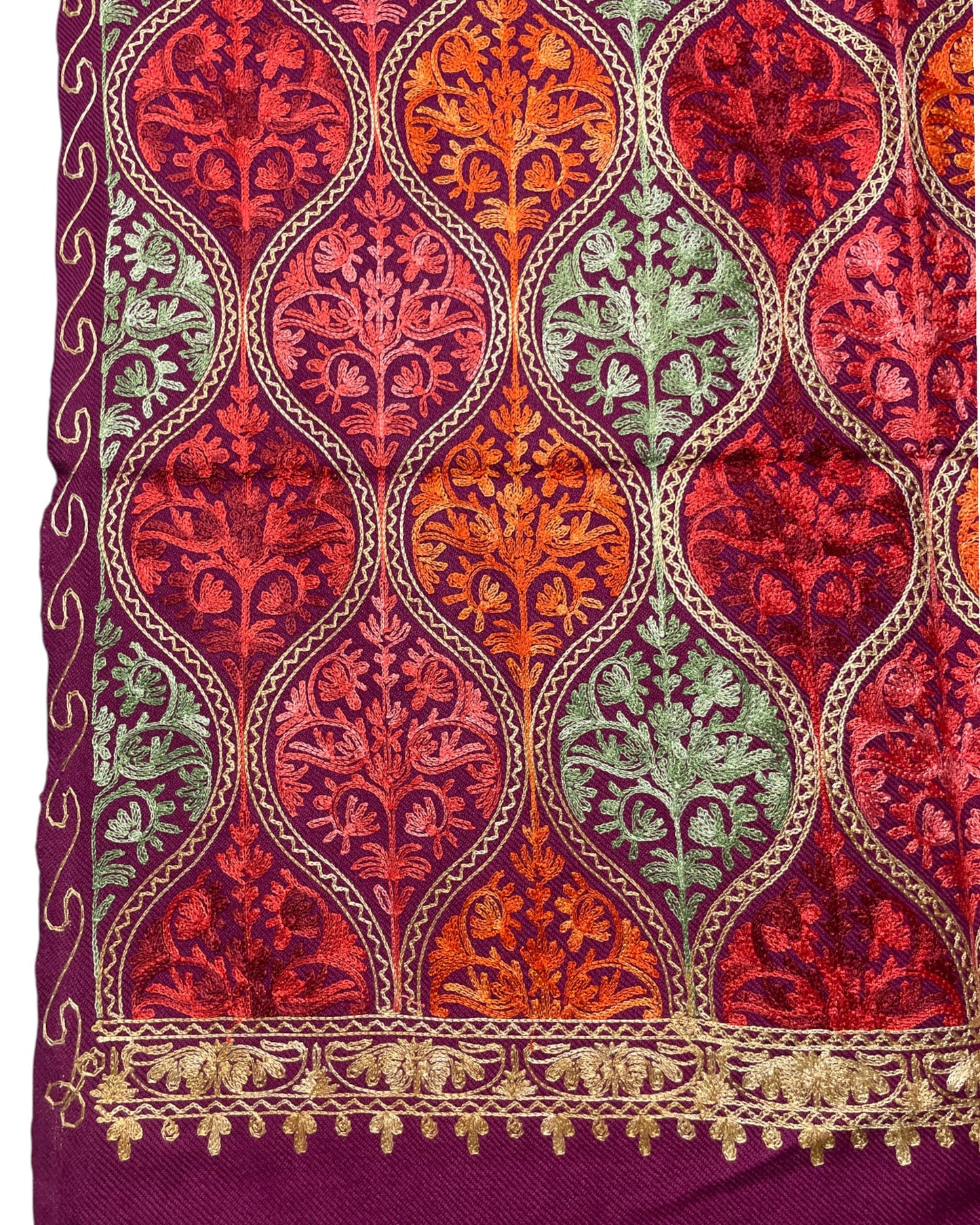 Ornamentale Stickerei Paisley Stil Magenta Schal