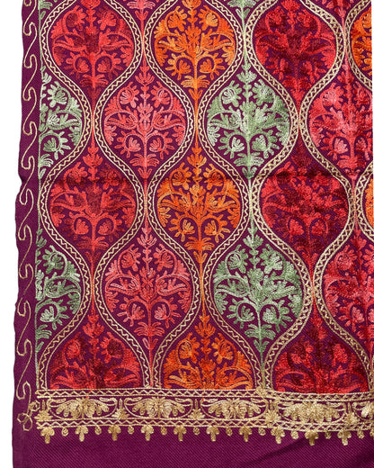 Ornamentale Stickerei Paisley Stil Magenta Schal