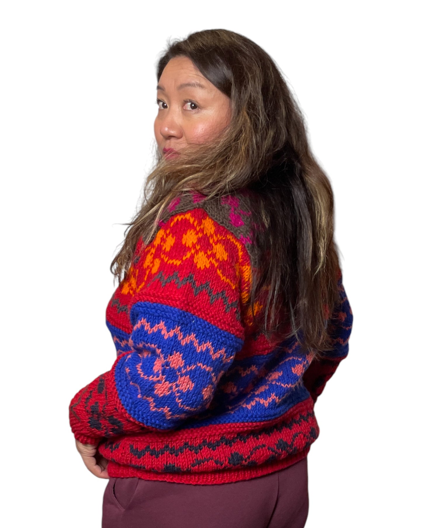 Pahira_Handgestrickter_Nepal-Pullover_Hinten