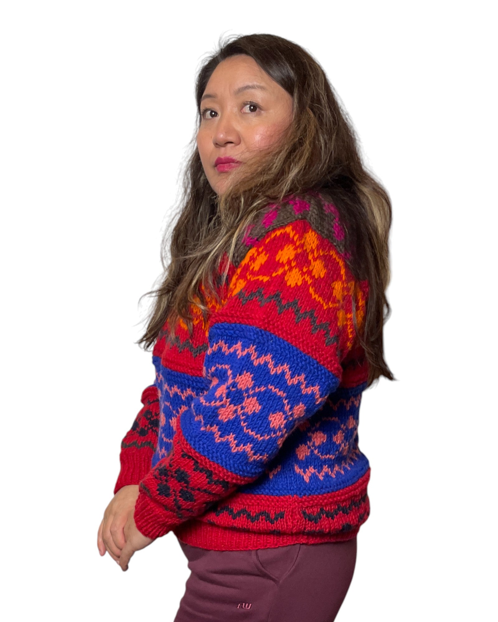 Pahira_Handgestrickter_Nepal-Pullover_Seite