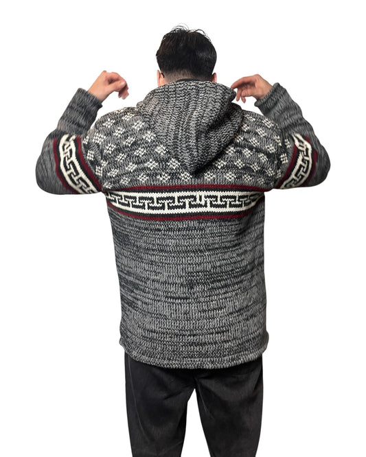 "Panauti" Handgestrickte Wolljacke Nepal hinten