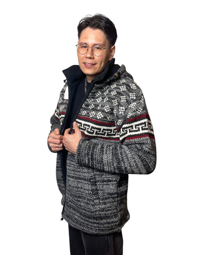 "Panauti" Handgestrickte Wolljacke Nepal vorne
