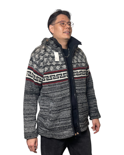 "Panauti" Handgestrickte Wolljacke Nepal warm