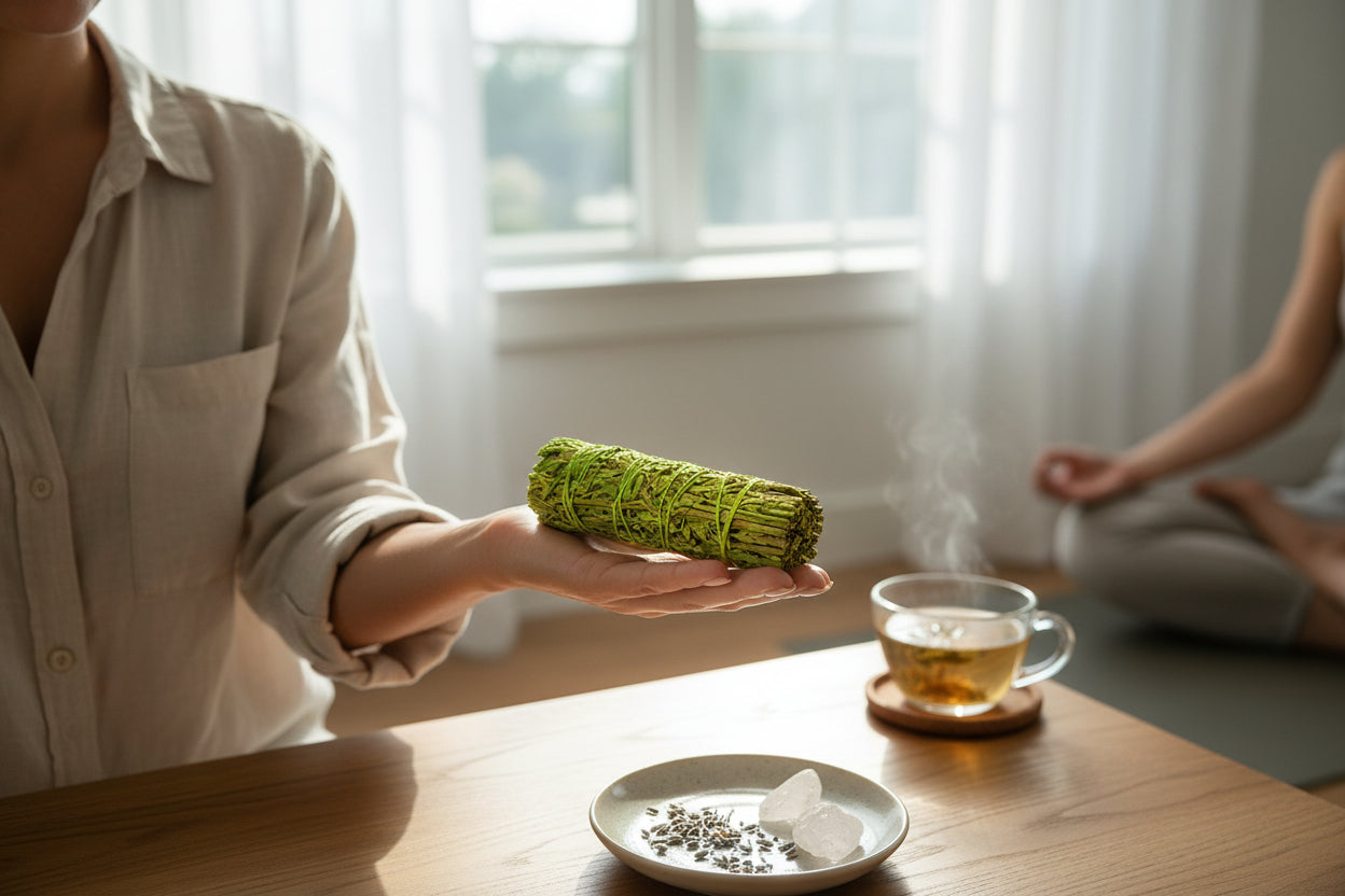 Patchouli Blue Sage Räucherbündel Anwendung