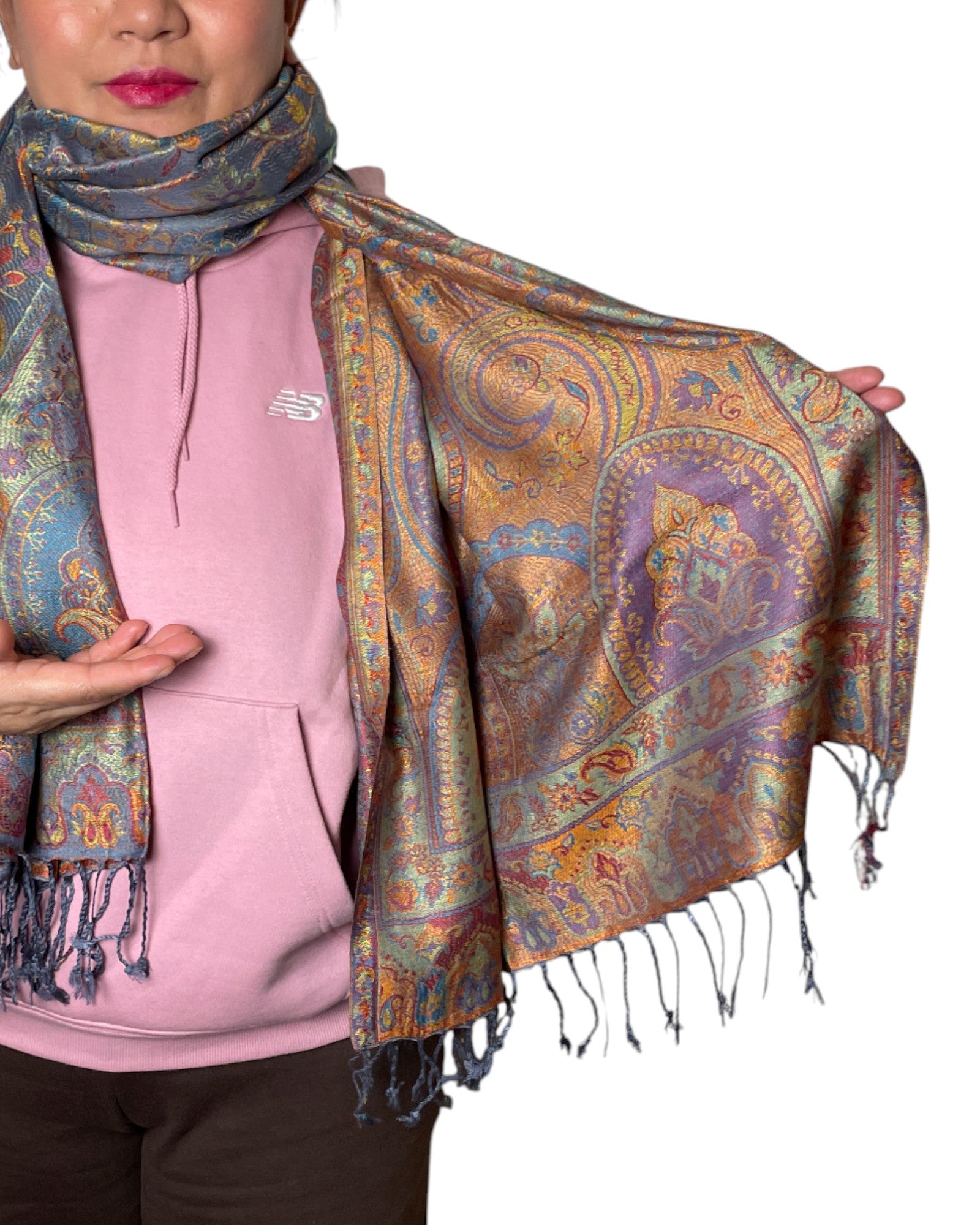 Rückseite: Paisley Wende-Schal Jacquard-Seide Viskose