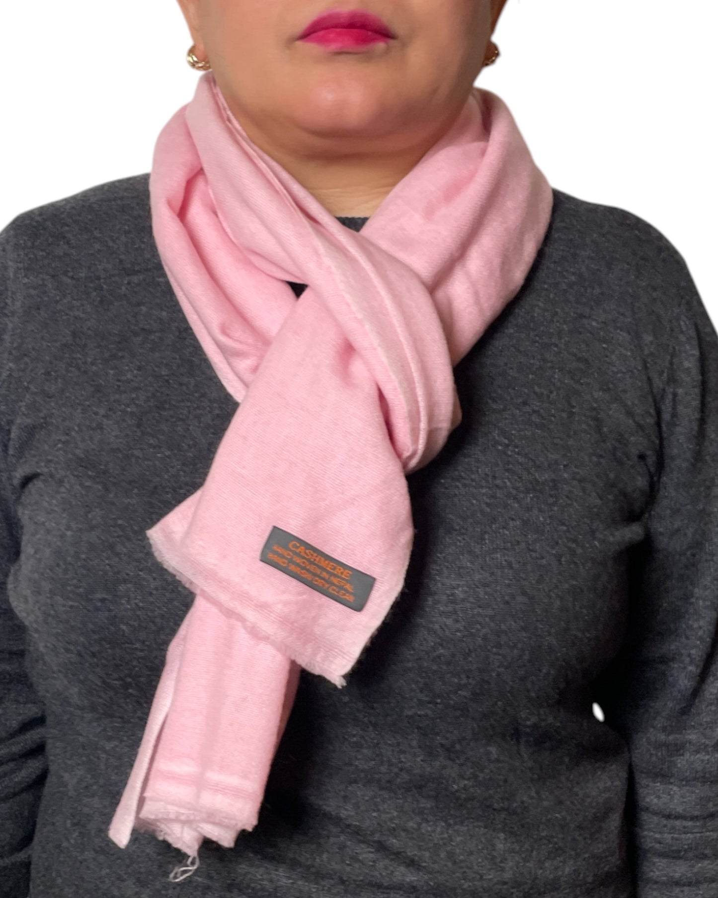 „Rose Veil“ – Handgewebter Kaschmir-Schal aus Nepal Knoten