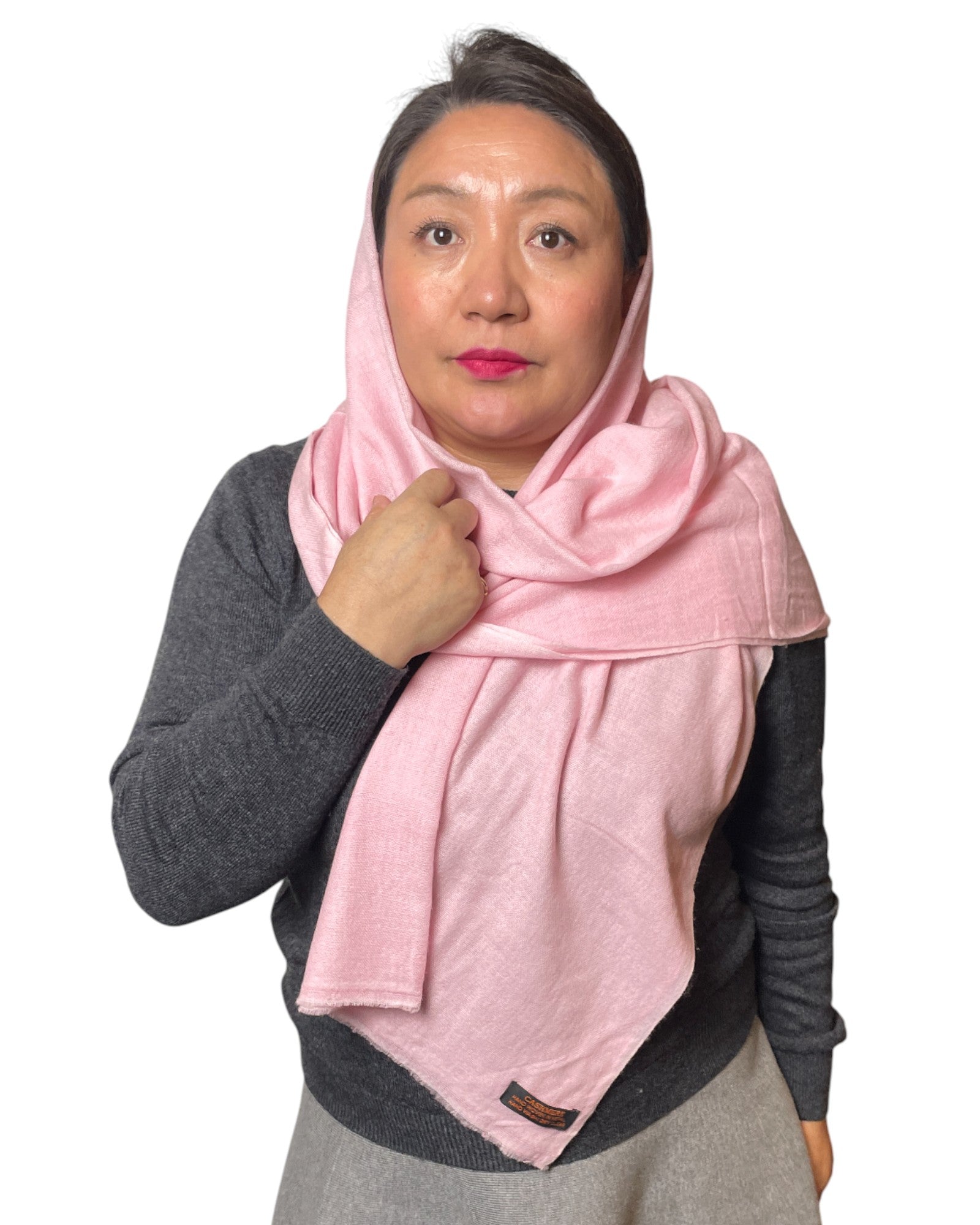 „Rose Veil“ – Handgewebter Kaschmir-Schal aus Nepal Kopf Tuch