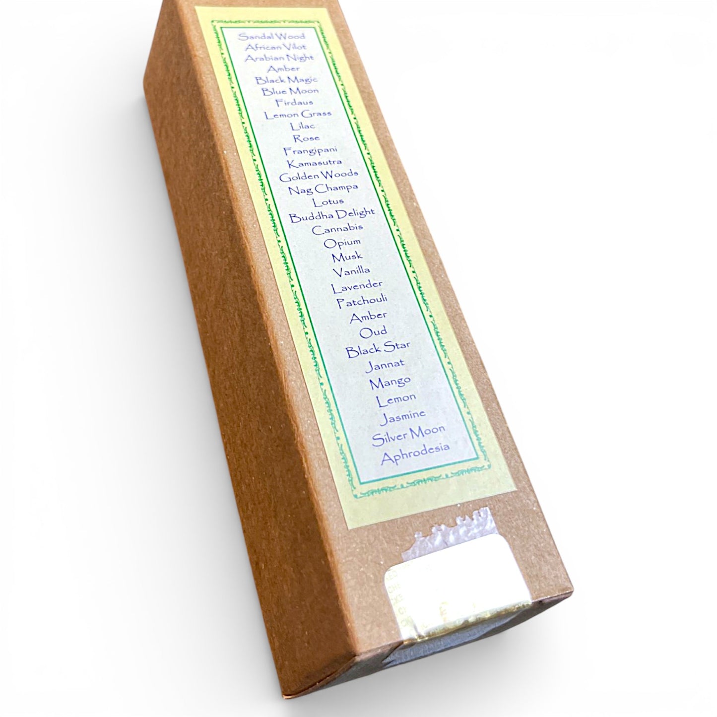 Rueckseite der Verpackung Aqua Fresh Parfuem mit Liste der Duftvarianten Himalaya Vibes